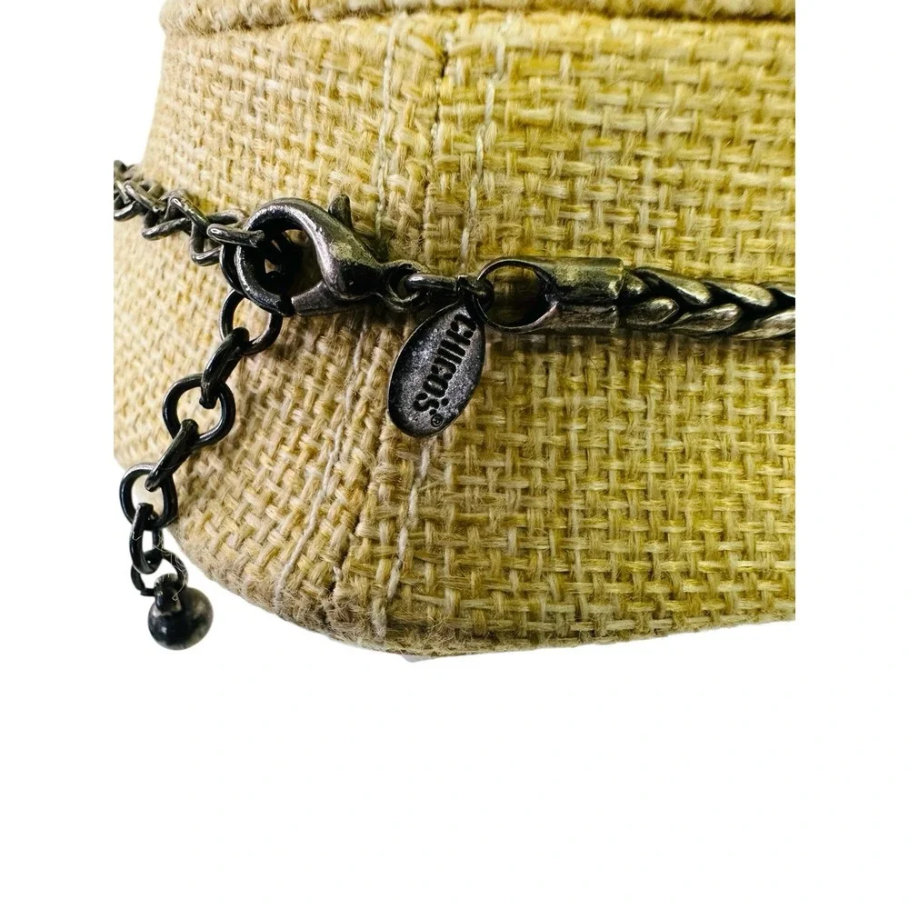 Chico's Vintage Silver Tone Rustic‎ Pendant Necklace 18